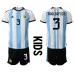 Argentina Nicolas Tagliafico #3 Replika Babykläder Hemma matchkläder barn VM 2022 Korta ärmar (+ Korta byxor)
